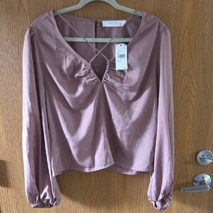 Astr Mauve Long Sleeve Blouse